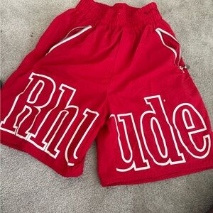 Rhude Vibrant Red Graphic Shorts